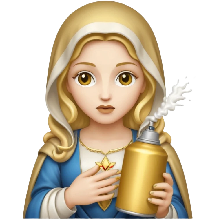 emoji della madonna con una bomboletta spray
 emoji