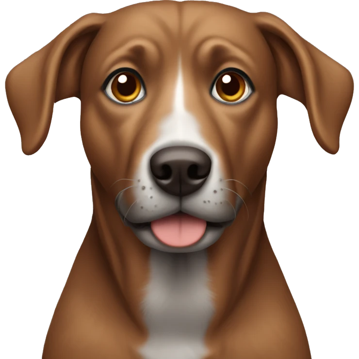 Brown dog with gray face emoji