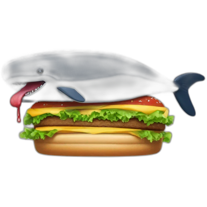 Baleine qui mange un burger emoji