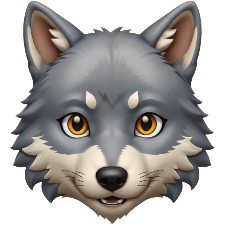crea un avatar come personaggio lupo solo viso emoji