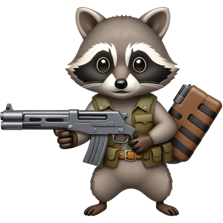 Raccoon with gun emoji
