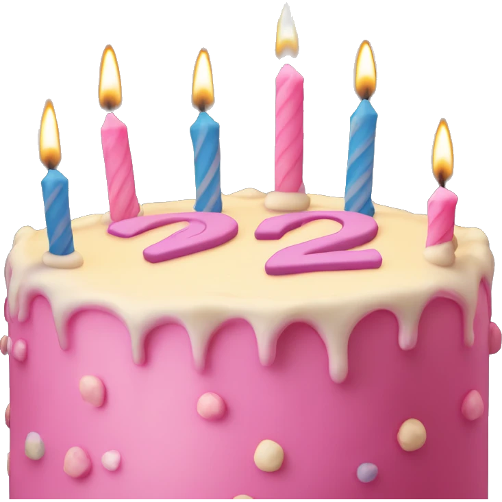 ‘22’ candle on a birthday cake emoji