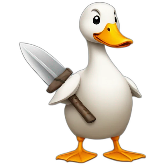 goose holding machette emoji