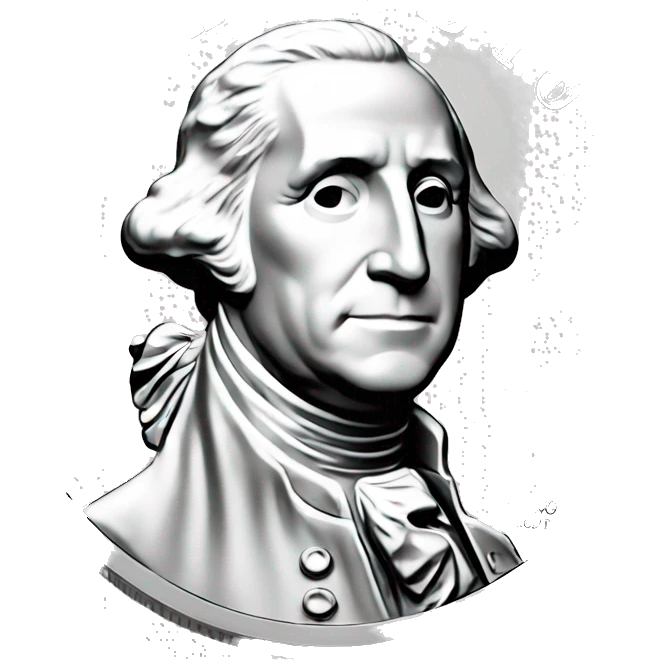 A silver coin with George Washington on it emoji