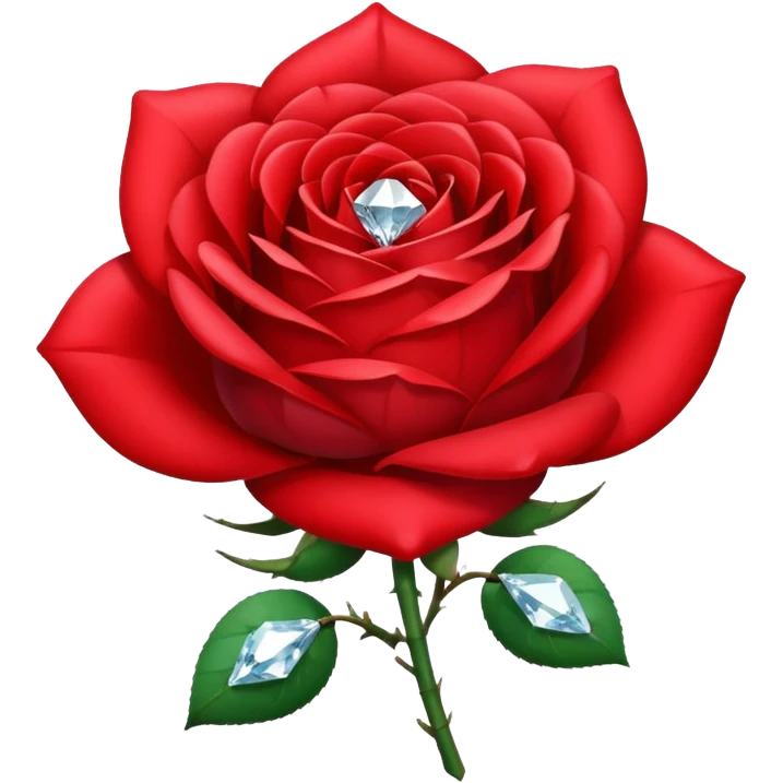 Rose with a diamond in the middle emoji