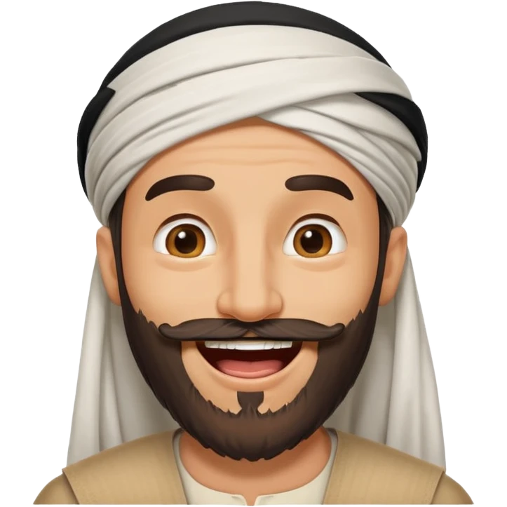 Árabe con barba y risa emoji