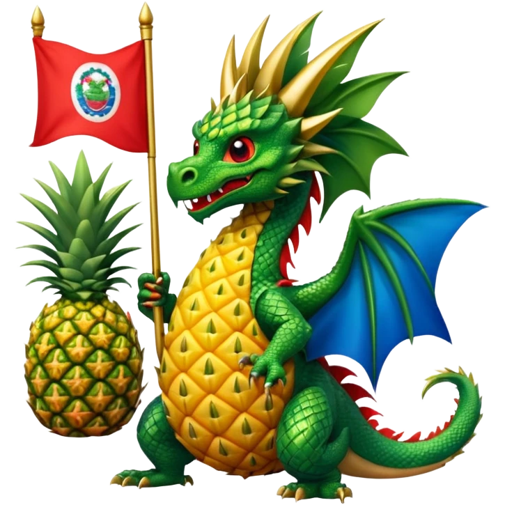 Dragon with the flag of costa rica and a pineapple emoji