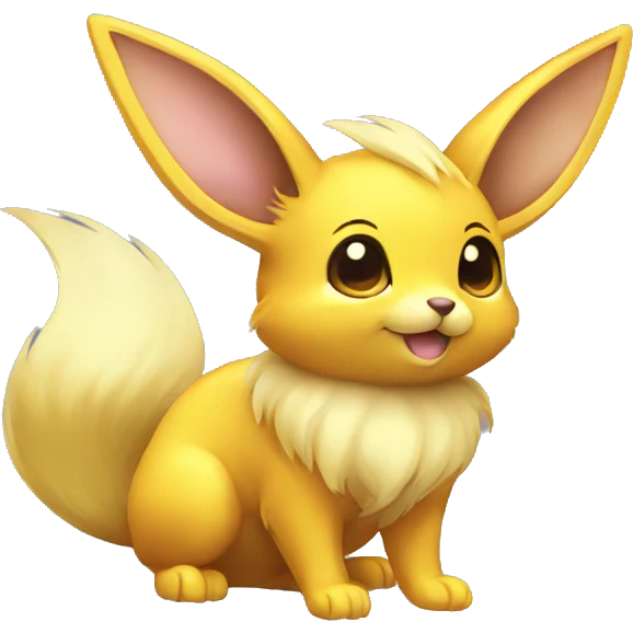 Shiny Colorful Yellow Electric Mouse Eevee emoji