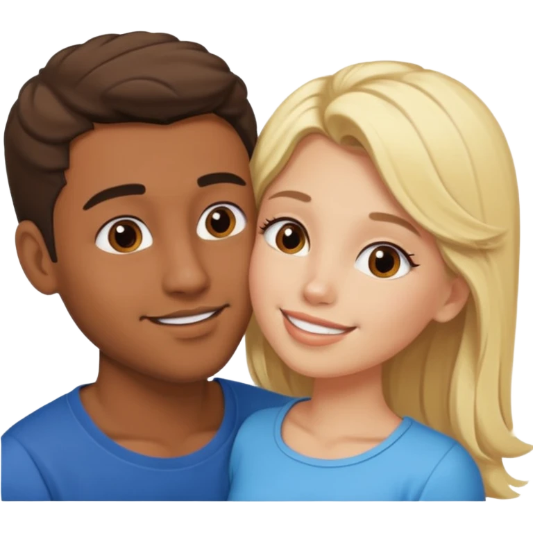 Cute Mexican guy kissing blonde girl emoji