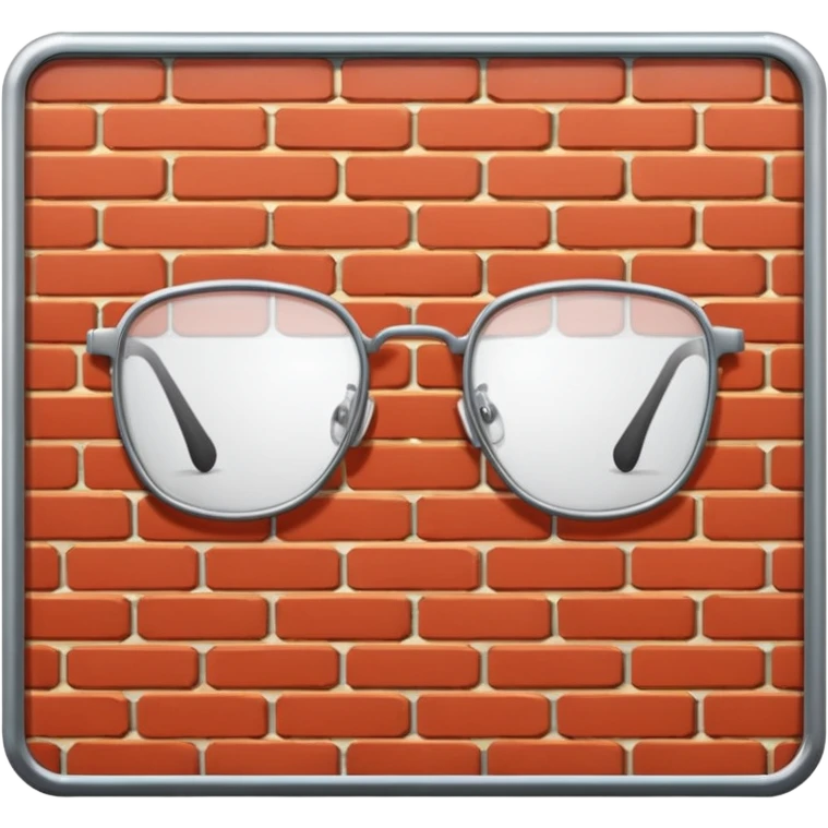 Wall of brick with glasses on it emoji