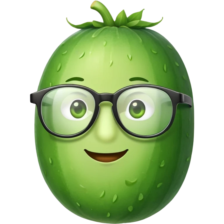 Cucumber with glasses emoji