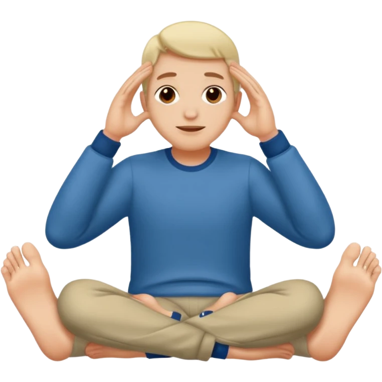 Hands on the facw with feet up emoji