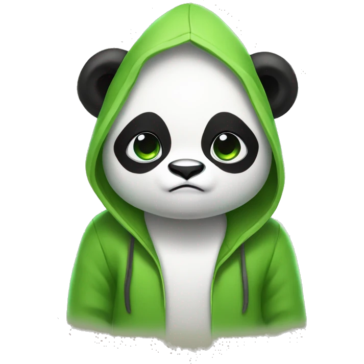 panda wearing frog hodie emoji