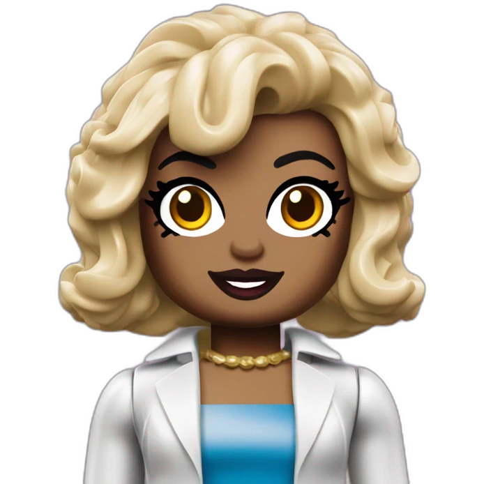 LEGO minifigure drag queen tackle party emoji