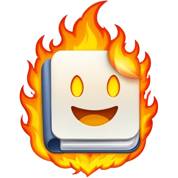 надпись crm в огне emoji