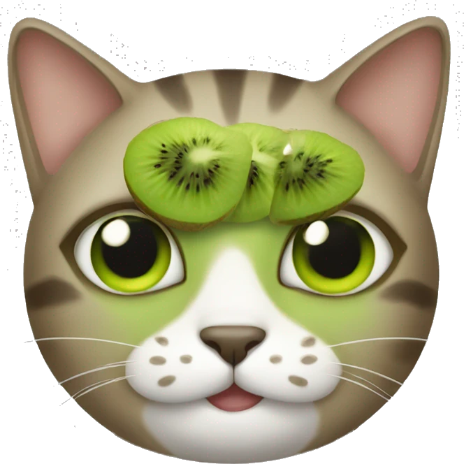 Cat with kiwi's skin emoji