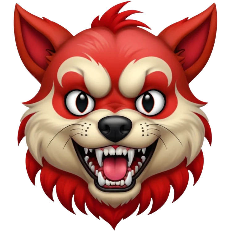 very tattoed scary looking dog with red hair emoji