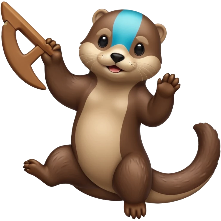Cute otter throwing a boomerang emoji