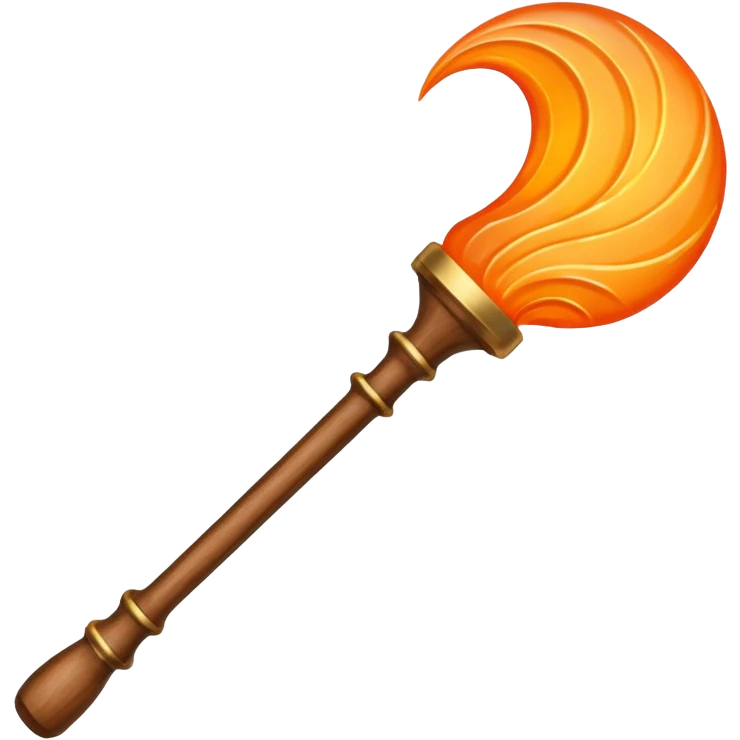 magic wand with orange magic wave emoji