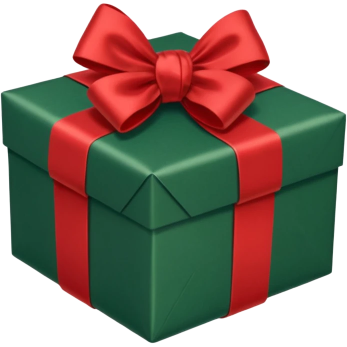 christmas gift with hunter green color and red bow emoji