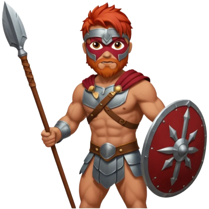 Gladiator with red hair and spear emoji