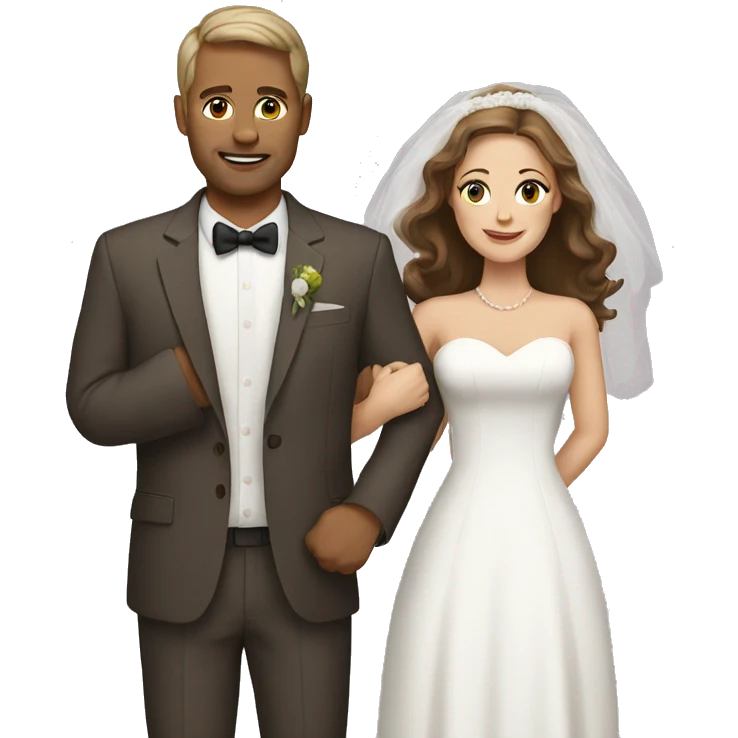 white married couple brown hair emoji