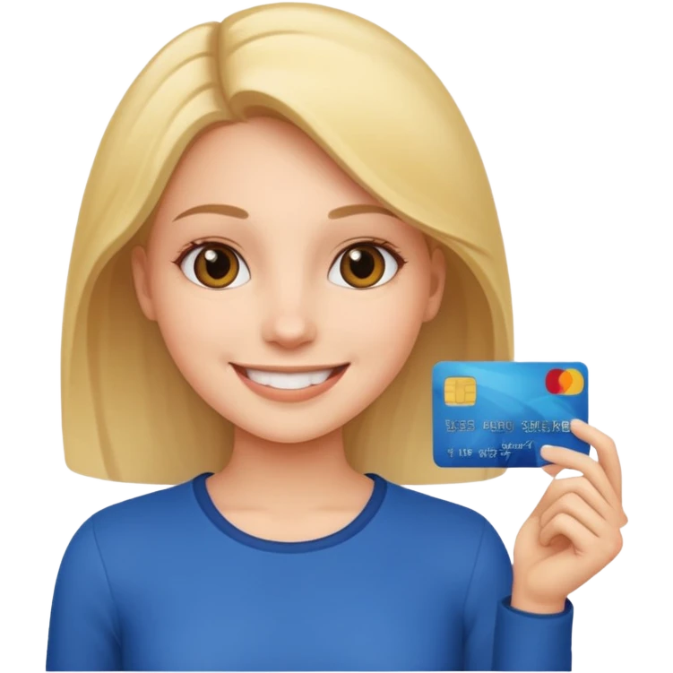 girl with a credit card emoji