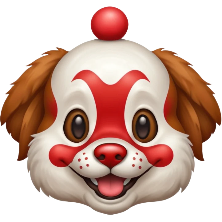 Dog clown with painted nose emoji