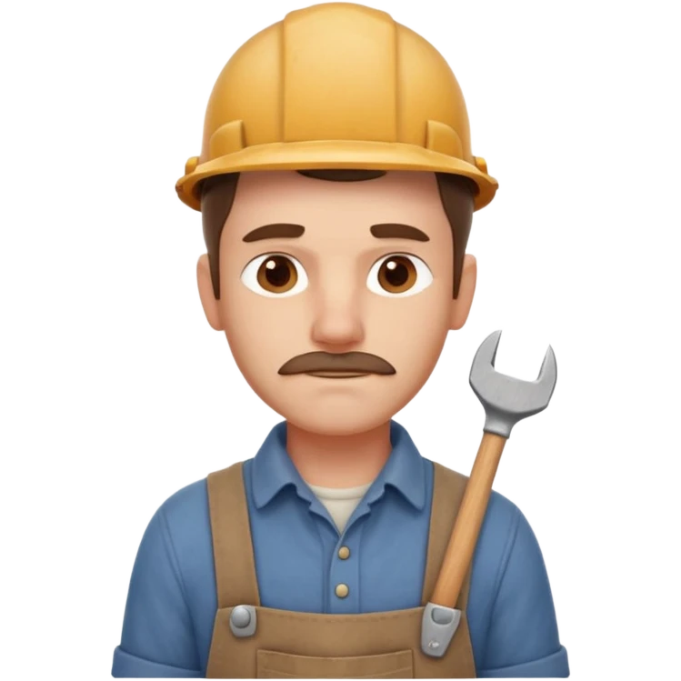 rustic carpenter portrait, head and shoulders only, wood dust on shoulders, rolled-up shirt collar, calm craftsman expression, warm workshop vibe, 3D cartoon, mobile game icon style, clean background, no text, no watermark
 emoji