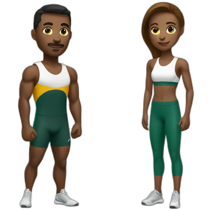 Athletics man and woman training emoji