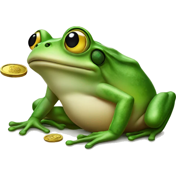 frog with a coin emoji