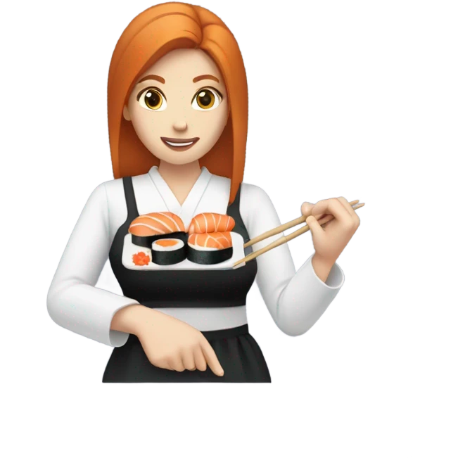 Ginger woman shushi emoji