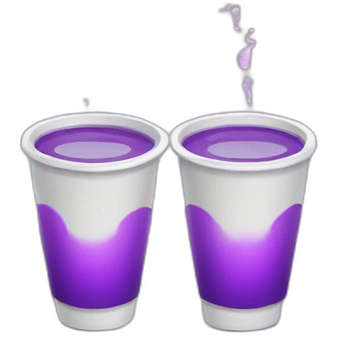Double cup with purple water emoji