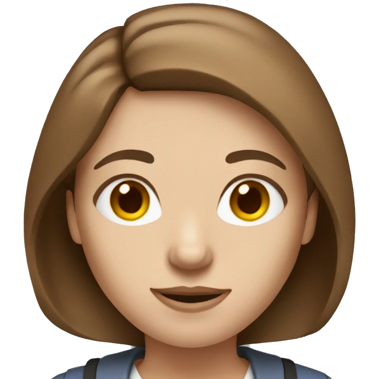 Woman architect with blue eyes and shoulder length brown hair emoji