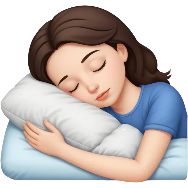 Brunette girl sleeping emoji