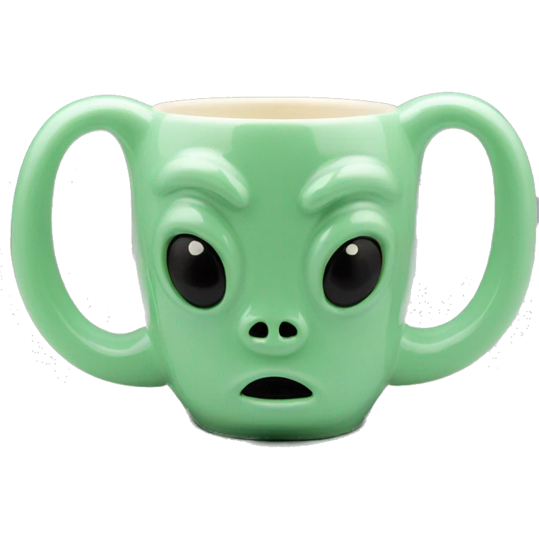alien mug 90s mint green emoji