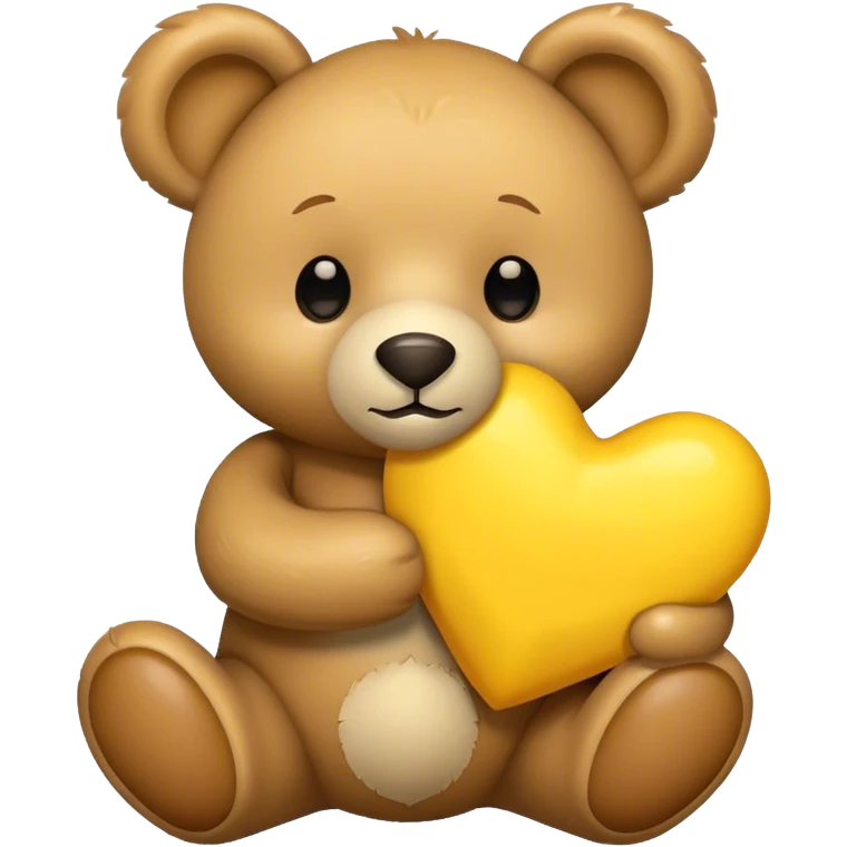 teddy bear with yellow heart emoji