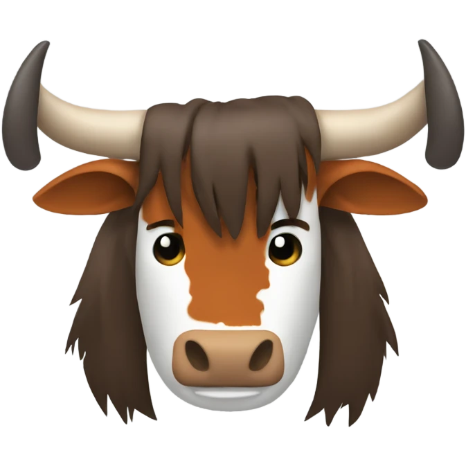 A longhorn face with his horns sawed off emoji