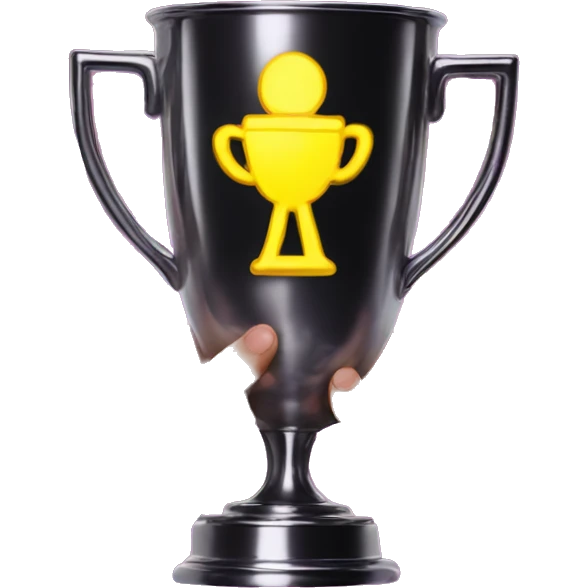 win cup in hands neon emoji