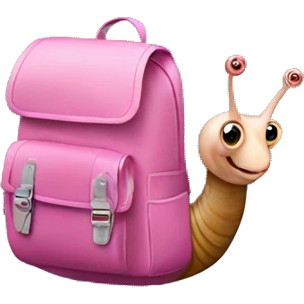 snail with pink backpack emoji