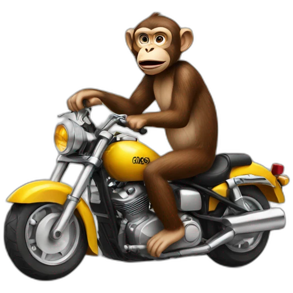 Idiot monkey on a motorcycle emoji
