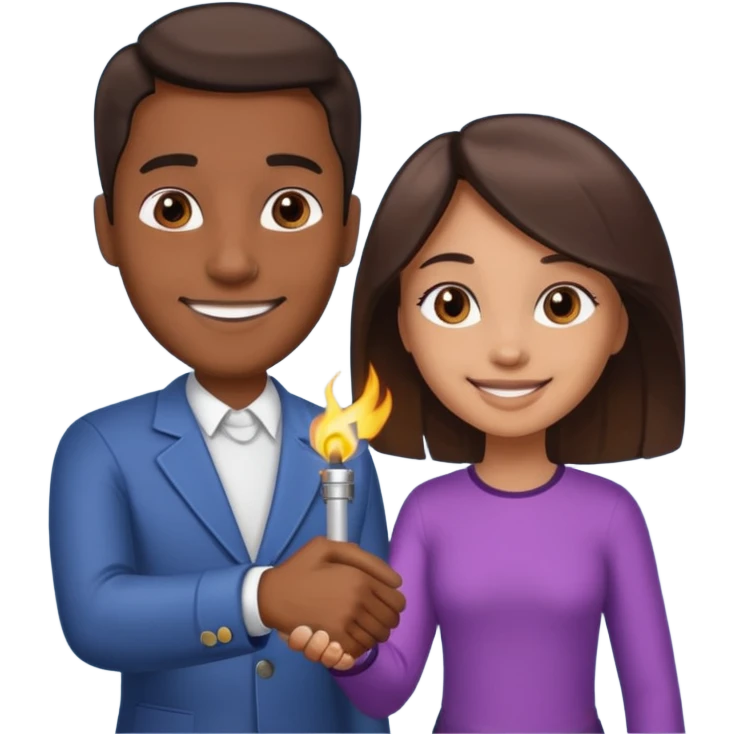 a man and a girl shaking hands, one with darker skin and one with lighter skin, apple emoji style emoji