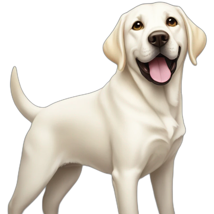 White Labrador happy with Lana del ray emoji