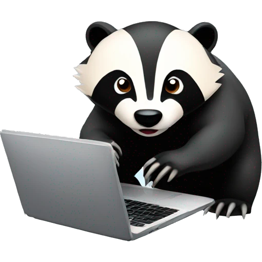 angry badger using a laptop emoji