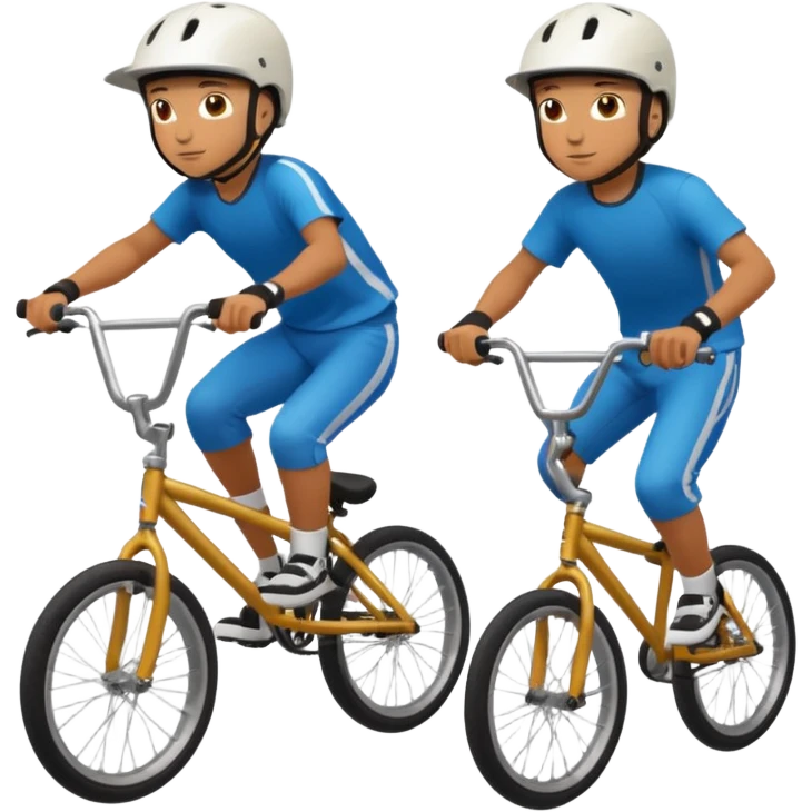 BMX riders with helmets emoji