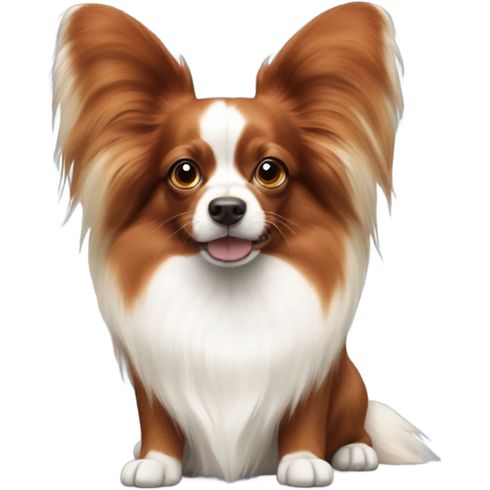 Red and white papillon dog  emoji