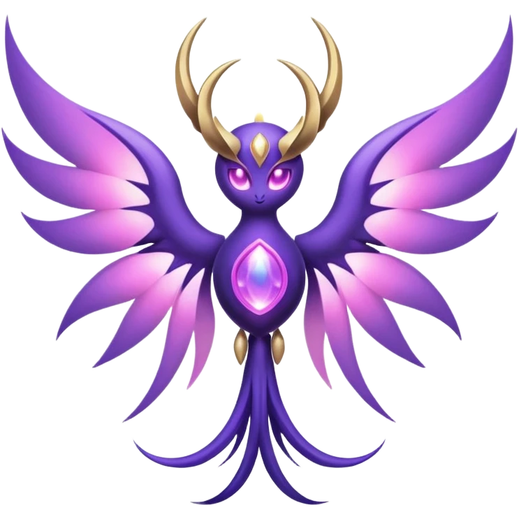 Pokemon legendary purple and pink lunala emoji
