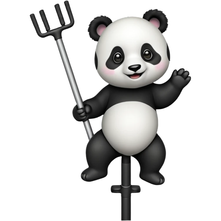Panda on a pogo stick emoji