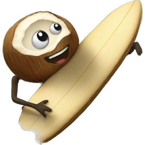Coconut surfing emoji