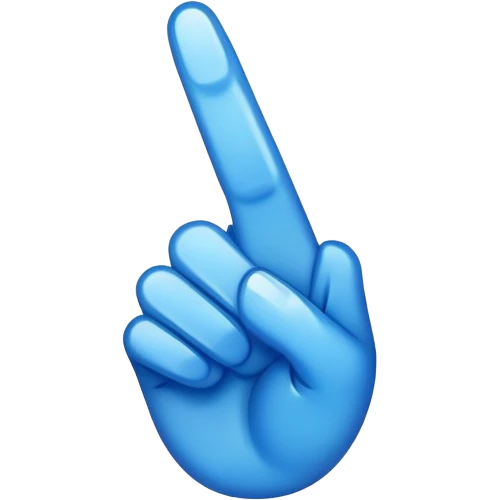 Blue middle finger emoji